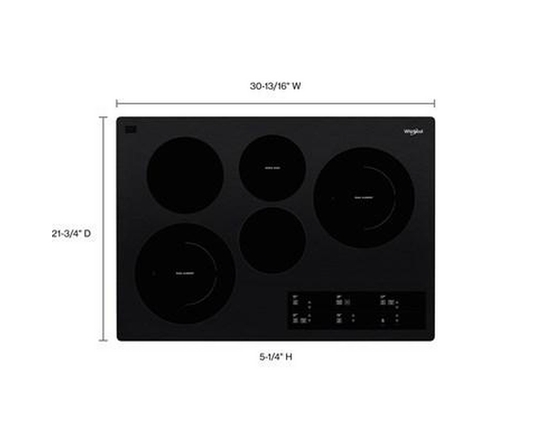 Table de cuisson encastrée électrique de 30 po. avec élément FlexHeat™ Whirlpool - WCE97US0KB