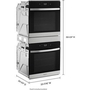 Four mural encastré double de 24 po, 5,8 pi³. avec technologie convection véritable Whirlpool - WOD52ES4MZ