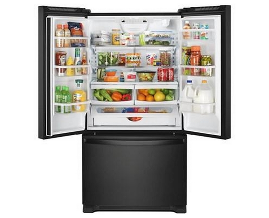 Réfrigérateur trois portes avec porte à deux battants amovible de 33 po, 22,1 pi³. avec machine à glaçons Whirlpool - WRFF5333PB