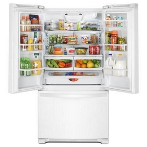 Réfrigérateur trois portes avec porte à deux battants amovible de 33 po, 22,1 pi³. avec machine à glaçons Whirlpool - WRFF5333PW