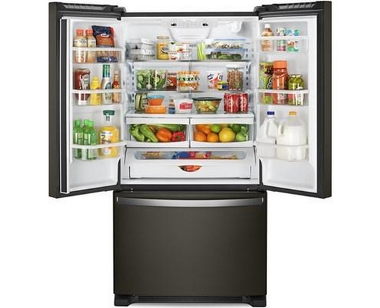 Réfrigérateur trois portes avec porte à deux battants amovible de 33 po, 22,1 pi³. avec machine à glaçons Whirlpool - WRFF5333PV