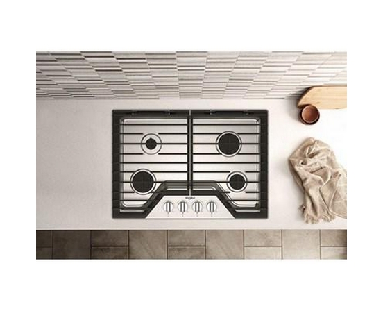 Cuisinière à gaz encastrable de 30 po avec grilles en fonte EZ-2-Lift™ Whirlpool - WCGK5030PS