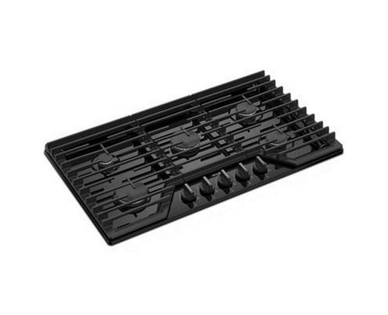 Cuisinière à gaz encastrable de 36 po avec grilles en fonte EZ-2-Lift™ Whirlpool - WCGK5036PB