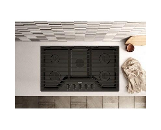Cuisinière à gaz encastrable de 36 po avec grilles en fonte EZ-2-Lift™ Whirlpool - WCGK5036PB