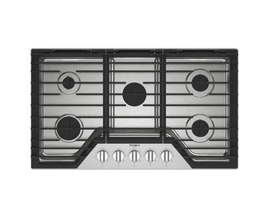 Cuisinière à gaz encastrable de 36 po avec grilles en fonte EZ-2-Lift™ Whirlpool - WCGK5036PS