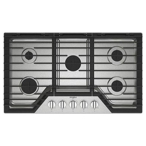 Cuisinière à gaz encastrable de 36 po avec grilles en fonte EZ-2-Lift™ Whirlpool - WCGK5036PS