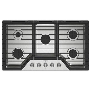Table de cuisson à gaz encastrée de 36 po avec des grilles en fonte EZ-2-Lift™ Whirlpool - WCGK7036PS