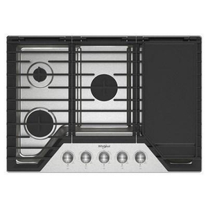Table de cuisson à gaz encastrée de 30 po avec grille 2-en-1 et plaque chauffante Whirlpool - WCGK7530PS