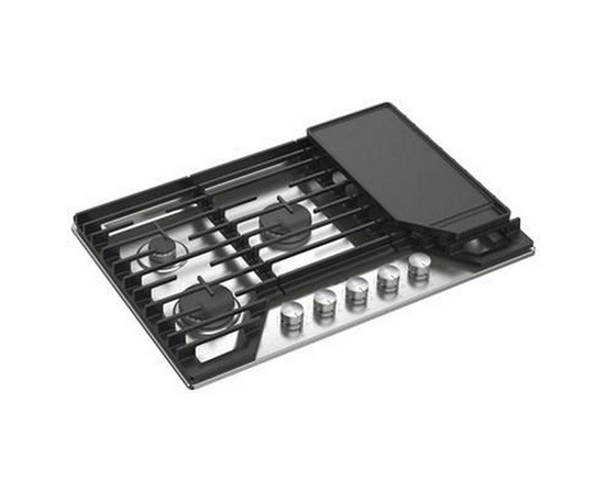 Table de cuisson à gaz encastrée de 30 po avec grille 2-en-1 et plaque chauffante Whirlpool - WCGK7530PS