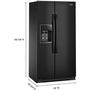 Réfrigérateur côte-à-côte de 36 po, 21 pi³. avec distributeur d'eau et de glace Whirlpool - WRSC5536RB