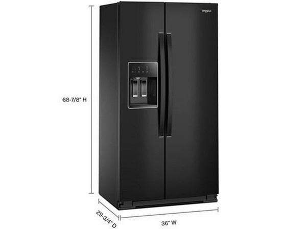Réfrigérateur côte-à-côte de 36 po, 21 pi³. avec distributeur d'eau et de glace Whirlpool - WRSC5536RV