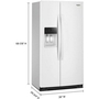 Réfrigérateur côte-à-côte de 36 po, 21 pi³. avec distributeur d'eau et de glace Whirlpool - WRSC5536RW