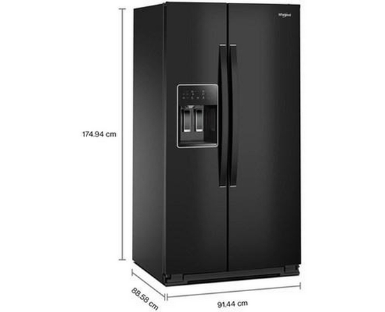 Réfrigérateur côte-à-côte de 36 po, 28 pi³. avec distributeur d'eau et de glace Whirlpool - WRSF5536RB