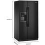 Réfrigérateur côte-à-côte de 36 po, 28 pi³. avec distributeur d'eau et de glace Whirlpool - WRSF5536RV