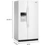 Réfrigérateur côte-à-côte de 36 po, 28 pi³. avec distributeur d'eau et de glace Whirlpool - WRSF5536RW