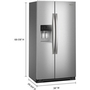 Réfrigérateur côte-à-côte de 36 po avec distributeur d'eau et de glace Whirlpool - WRSC6536RZ