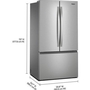 Réfrigérateur trois portes avec porte à deux battants autoportant de 36 po, 31 pi³. avec machine à glaçons interne Whirlpool - WRFF3136SZ