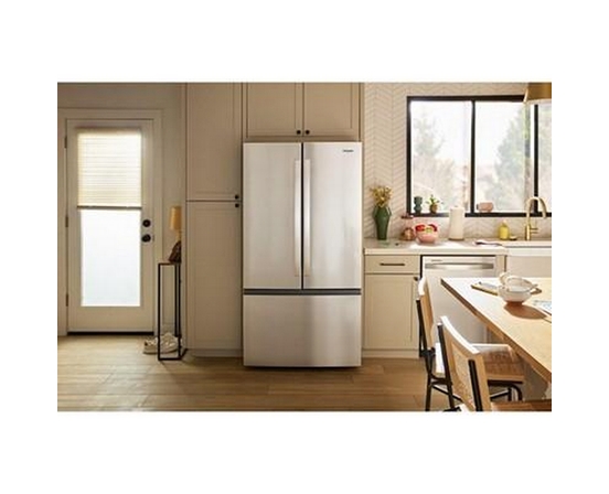 Réfrigérateur trois portes avec porte à deux battants autoportant de 36 po, 30 pi³. avec système distributeur d'eau et de glaçons externe Whirlpool - WRFF3536SZ