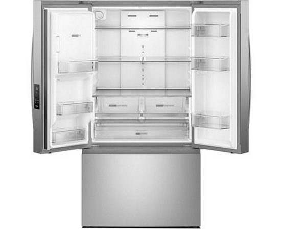 Réfrigérateur trois portes avec porte à deux battants autoportant de 36 po, 30 pi³. avec système distributeur d'eau et de glaçons externe Whirlpool - WRFF3536SZ