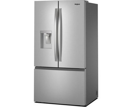 Réfrigérateur trois portes avec porte à deux battants autoportant de 36 po, 30 pi³. avec système distributeur d'eau et de glaçons externe Whirlpool - WRFF3536SZ