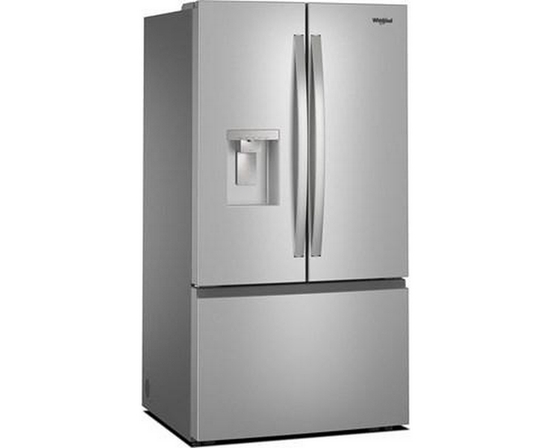 Réfrigérateur trois portes avec porte à deux battants autoportant de 36 po, 30 pi³. avec système distributeur d'eau et de glaçons externe Whirlpool - WRFF3536SZ