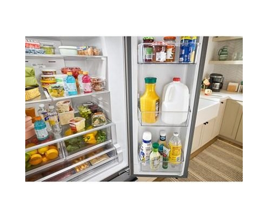 Réfrigérateur trois portes avec porte à deux battants autoportant de 36 po, 30 pi³. avec système distributeur d'eau et de glaçons externe Whirlpool - WRFF3536SZ