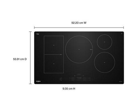 Plaque de cuisson à induction intelligente de 36 po avec technologie Temp Cook™ et revêtement WipeClean™ Whirlpool - WCIT7536SB