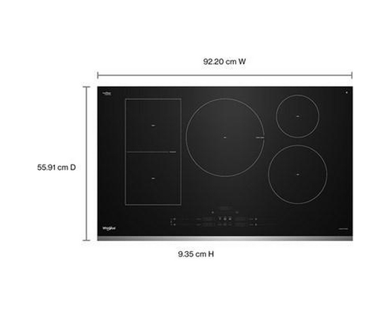 Plaque de cuisson à induction intelligente de 36 po avec technologie Temp Cook™ et revêtement WipeClean™ Whirlpool - WCIT7536SS