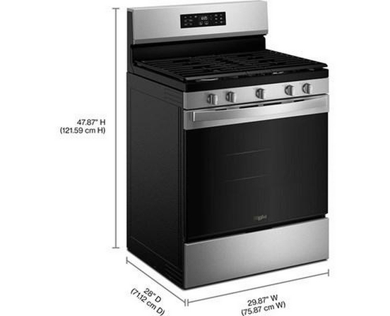 Cuisinière à gaz de 30 po avec technologie de cuisson à air et nettoyage à la vapeur Whirlpool - WFGS4530SZ