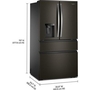 Réfrigérateur quatre portes à porte à deux battants de 36 po avec système de distribution d'eau et glaçons Whirlpool - WRMF3636SV