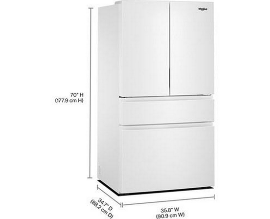 Réfrigérateur à portes françaises et à capacité familiale et tiroir à températures flexibles de 30 pi cu. Whirlpool - WRMF3336SW