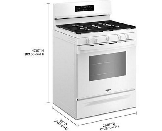Cuisinière à gaz de 30 po avec technologie de cuisson à air et nettoyage à la vapeur Whirlpool - WFGS4530SW