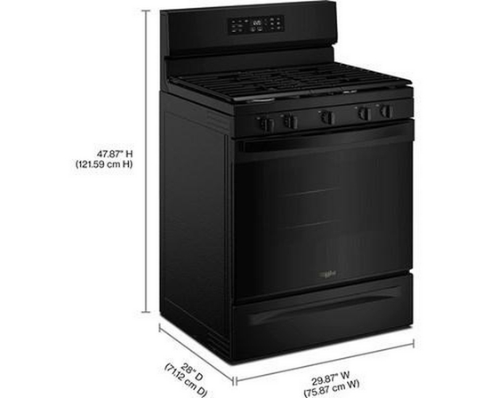 Cuisinière à gaz de 30 po avec technologie de cuisson à air et nettoyage à la vapeur Whirlpool - WFGS4530SB
