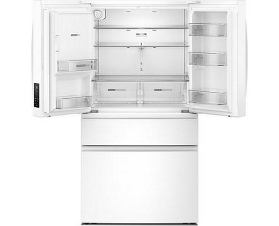Réfrigérateur quatre portes à porte à deux battants de 36 po avec système de distribution d'eau et glaçons Whirlpool - WRMF3636SW