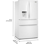 Réfrigérateur quatre portes à porte à deux battants de 36 po avec système de distribution d'eau et glaçons Whirlpool - WRMF3636SW
