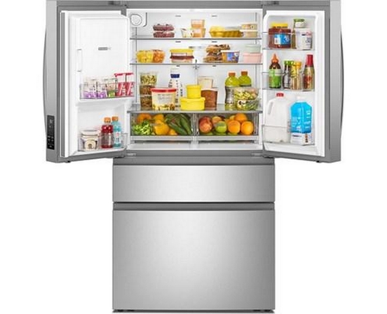 Réfrigérateur quatre portes à porte à deux battants de 36 po avec système de distribution d'eau et glaçons Whirlpool - WRMF3636SZ