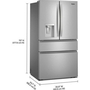 Réfrigérateur quatre portes à porte à deux battants de 36 po avec système de distribution d'eau et glaçons Whirlpool - WRMF3636SZ