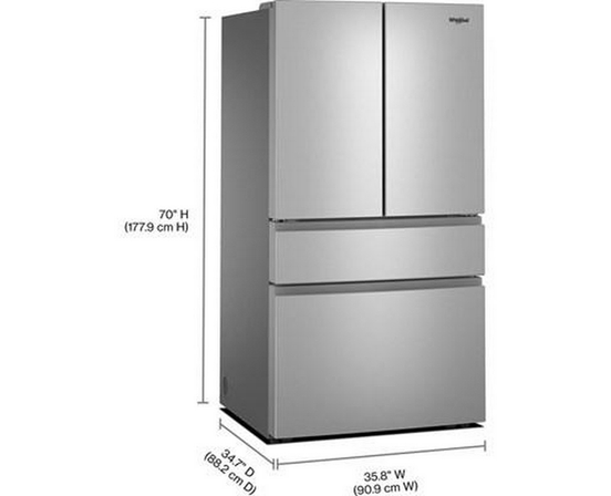 Réfrigérateur à portes françaises et à capacité familiale et tiroir à températures flexibles de 30 pi cu Whirlpool - WRMF3336SZ
