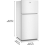 Réfrigérateur à congélateur supérieur de 29,5 po et 19 pi³ avec refroidissement à couverture totale Whirlpool - WRTX5419SW