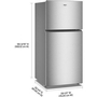 Réfrigérateur à congélateur supérieur de 29,5 po et 19 pi³ avec refroidissement à couverture totale Whirlpool - WRTX5419SZ