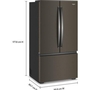 Réfrigérateur trois portes avec porte à deux battants à profondeur de comptoir de 36 po, 24 pi³. Whirlpool - WRFC3036RV
