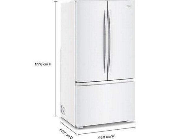 Réfrigérateur trois portes avec porte à deux battants à profondeur de comptoir de 36 po, 24 pi³. Whirlpool - WRFC3036RW