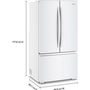 Réfrigérateur trois portes avec porte à deux battants à profondeur de comptoir de 36 po, 24 pi³. Whirlpool - WRFC3036RW