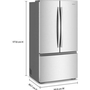 Réfrigérateur trois portes avec porte à deux battants à profondeur de comptoir de 36 po, 24 pi³. Whirlpool - WRFC3036RZ