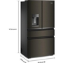 Réfrigérateur quatre portes avec porte à deux battants à profondeur de comptoir de 36 po, 22 pi³. Whirlpool - WRMC5036RV