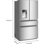 Réfrigérateur quatre portes avec porte à deux battants à profondeur de comptoir de 36 po, 22 pi³. Whirlpool - WRMC5036RZ