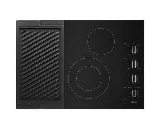 Table de cuisson encastrée électrique de 30 po avec grill et plaque chauffante réversible Maytag - MEC8830HB