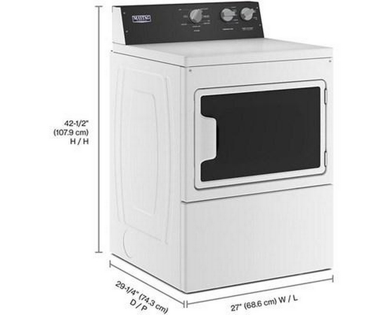 Sécheuse au gaz de 7,4 pi³. avec capteur Intellidry® Maytag - MGDP586KW