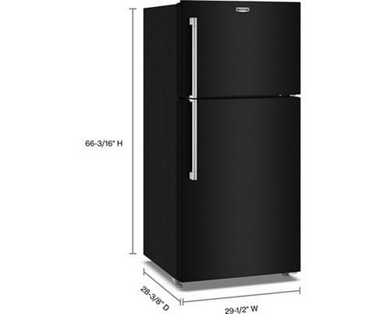 Réfrigérateur à congélateur supérieur autoportant de 30 po, 19 pi³. avec EvenAir™ Cooling Tower Maytag - MRTX5119SB
