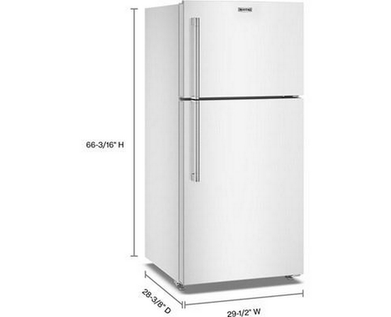 Réfrigérateur à congélateur supérieur autoportant de 30 po, 19 pi³. avec EvenAir™ Cooling Tower Maytag - MRTX5119SW